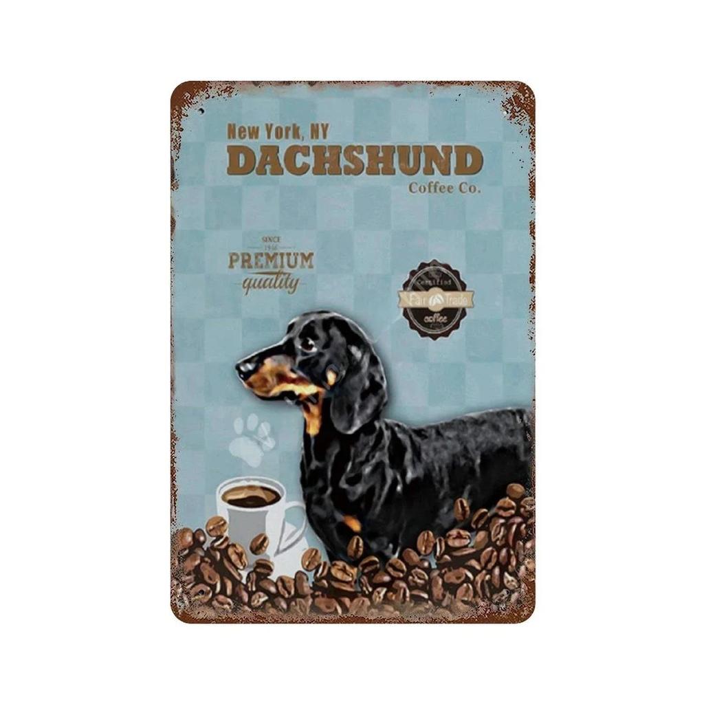 1Pc Vintage Funny Dachshund Dog Doberman Metal Aluminum Signs Napkins My Lord Metal Poster Dachshund Art Metal Plaque Wall De