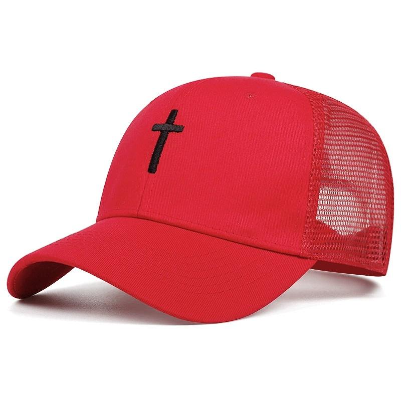 Gorras de Béisbol de Malla con Bordado Cruzado Unisex Gorra Hip Hop Primavera Verano Exterior Ajustable Sombreros Casuales Sombrero Protector Solar