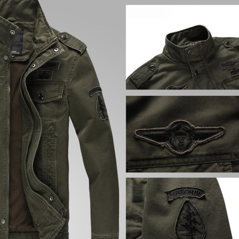 Outdoor Spring and Autumn Jacket Men's Military Style Pure Cotton Coat Men's Clothing