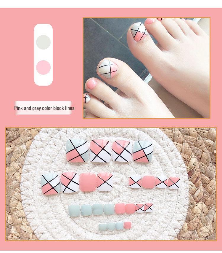 

Набор из 24 готовых накладных ногтей для педикюра - Набор для нейл-арта, пластыри для ног