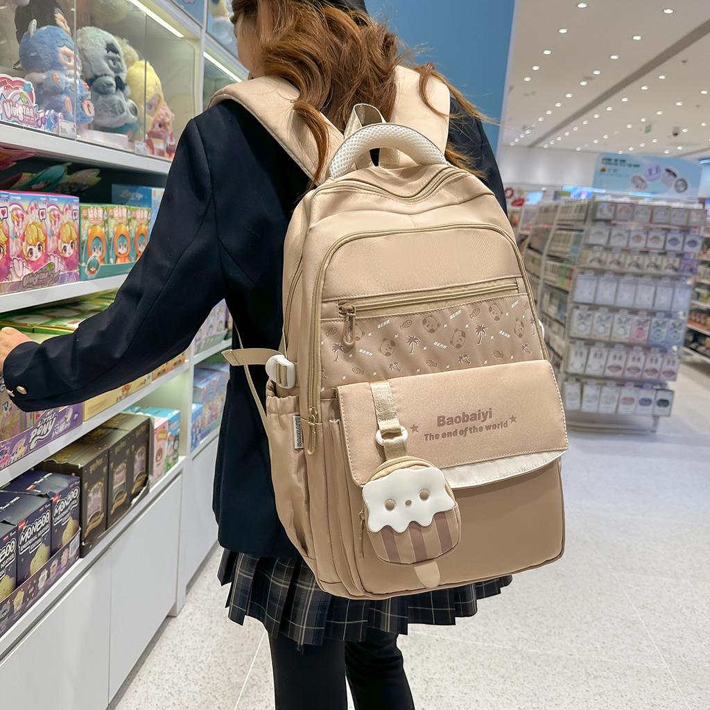 Schoolbag Korean Version 1011 Versatile Large-capacity Schoolbag Female Campus Style Female Junior High School Student College Student Backpack