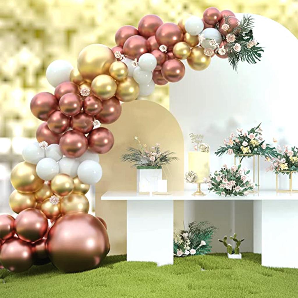 White Gold Balloon Garland Arch Kit Happy Birthday Party Decoration Kids Wedding Birthday Balloon Latex Baloon Baby