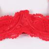 Sexy Black Lace Bare Chest Nipple Bra Gather Pure Desire Perspective Open Crotch Thong Underwear Suit Women