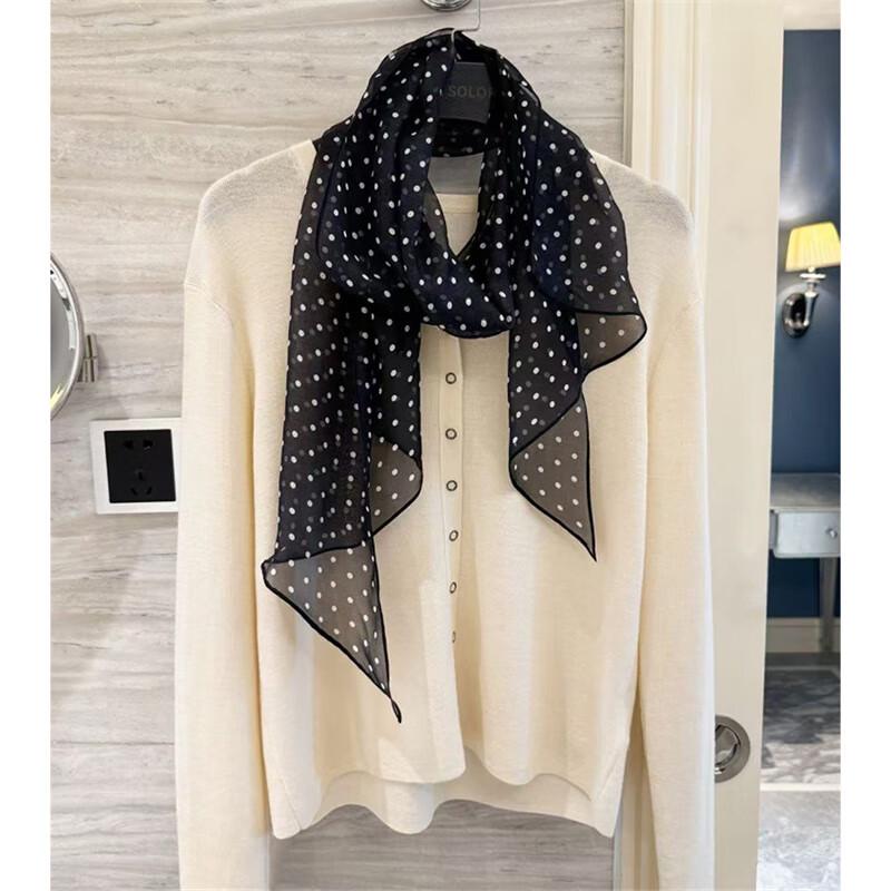 NINA SOLOR Polka Dot Silk Scarf