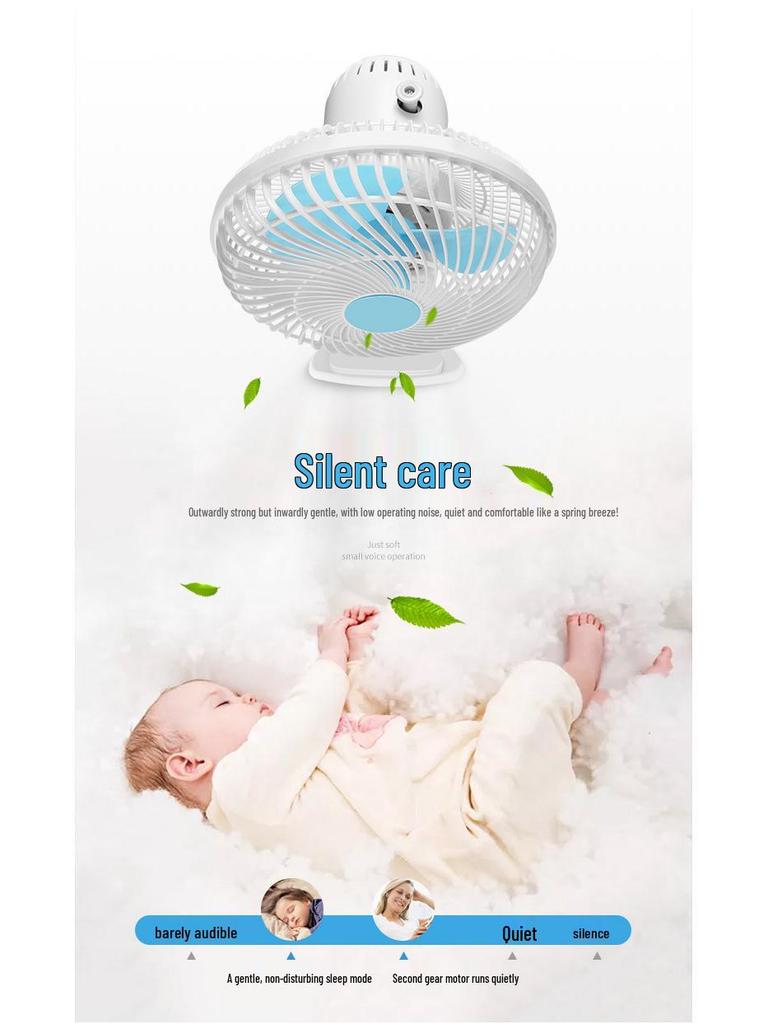 Cartoon Mini Electric Fan: Energy-Saving Shaking Head Fan for Student Dorms and Desktops