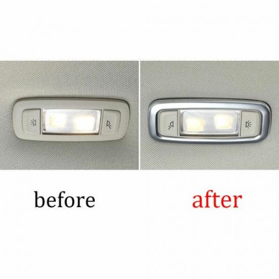 Car Rear Reading Light 18-22 For BMW 5 Series G30 Matte Silver Frame Cover Trim