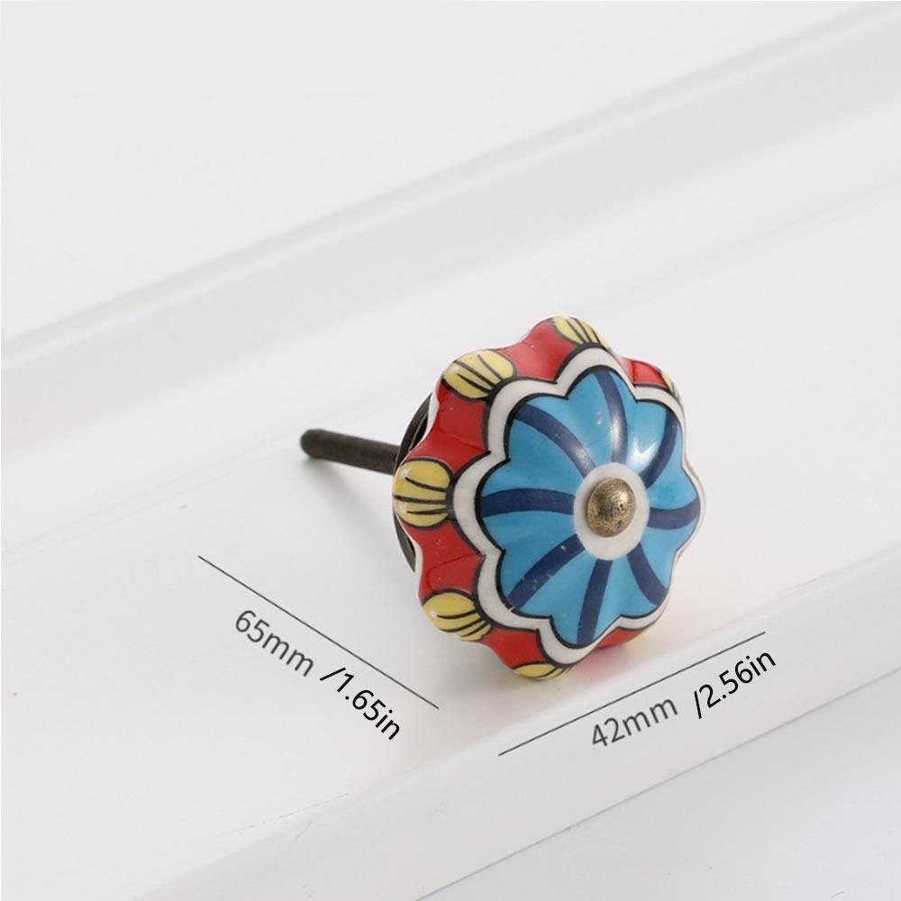 Simple Single Hole Ceramic Pumpkin Handle Round Vintage Vintage Cabinet Knob European Style Creative Door Pull Handles Furniture