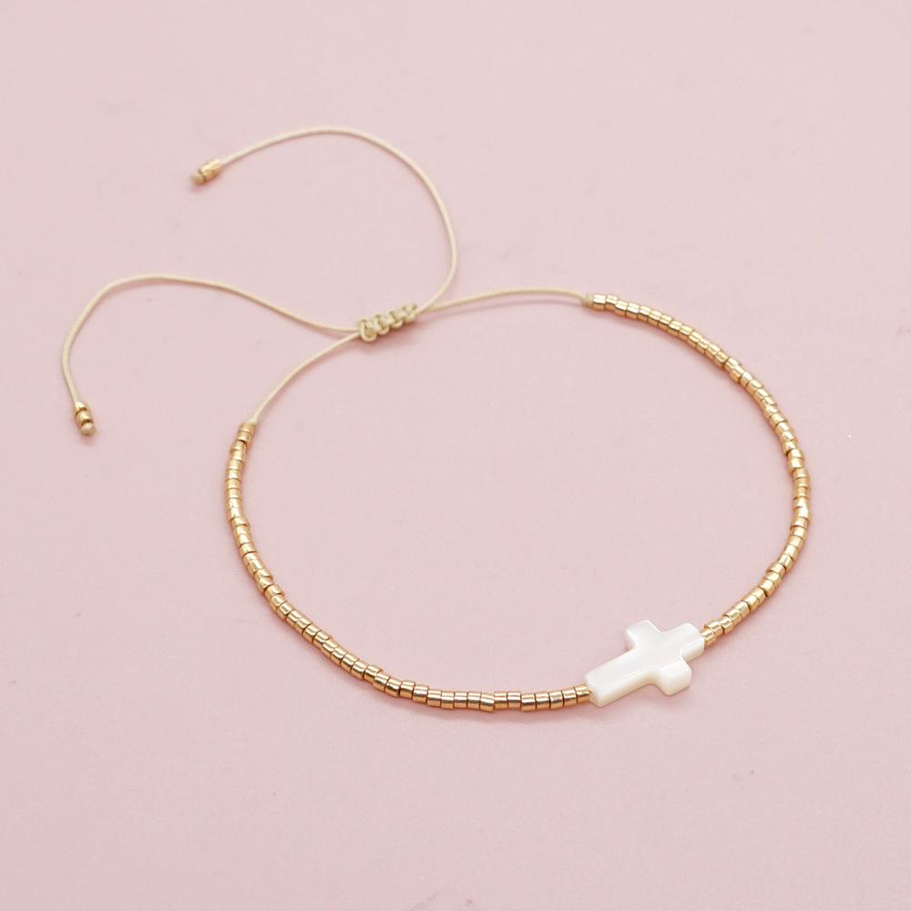 Vlen Cross Bracelet Woman Miyuki Bracelet for Women Jewelry Dainty Beaded Pulseras Mujer