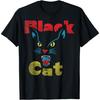 ODFSND Retro Black Cat Retro Fireworks Vintage Halloween 70s T-Shirt