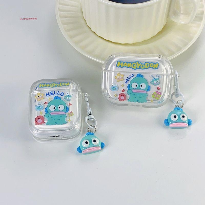

Airpods3/4 Headset Protective Case AirPods Pro2 Generation Apple Wireless Bluetooth Silicone Soft Case Pods3 Earphone Case Airpods1/2 Generation Fun Apple Airpods Pro Ugly fish + pendant