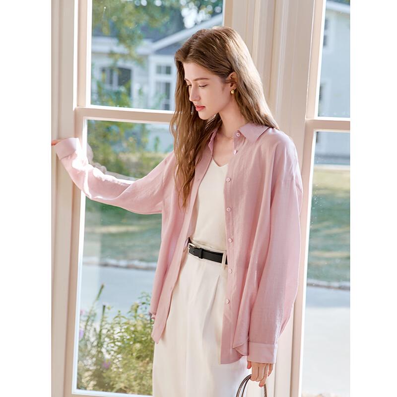 Betu Women's Lapel Tie-Back Slit Shirt Jacket