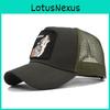 Berretto da Baseball Ricamato con Animali Ricamo Lupo Rete Visiera Piatta Cappello da Sole Ingrosso