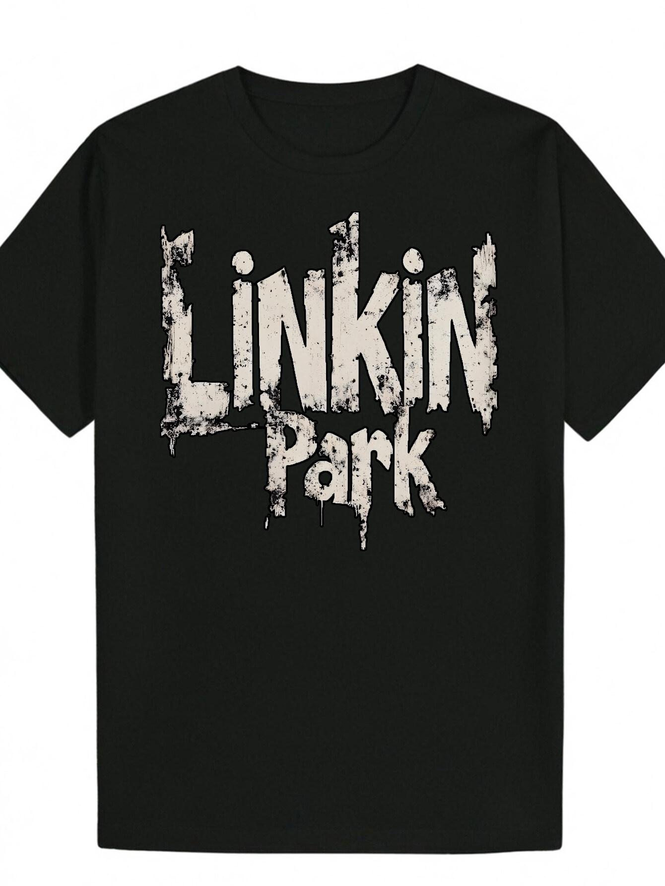 Round Neck Polyester Letter T-shirt L