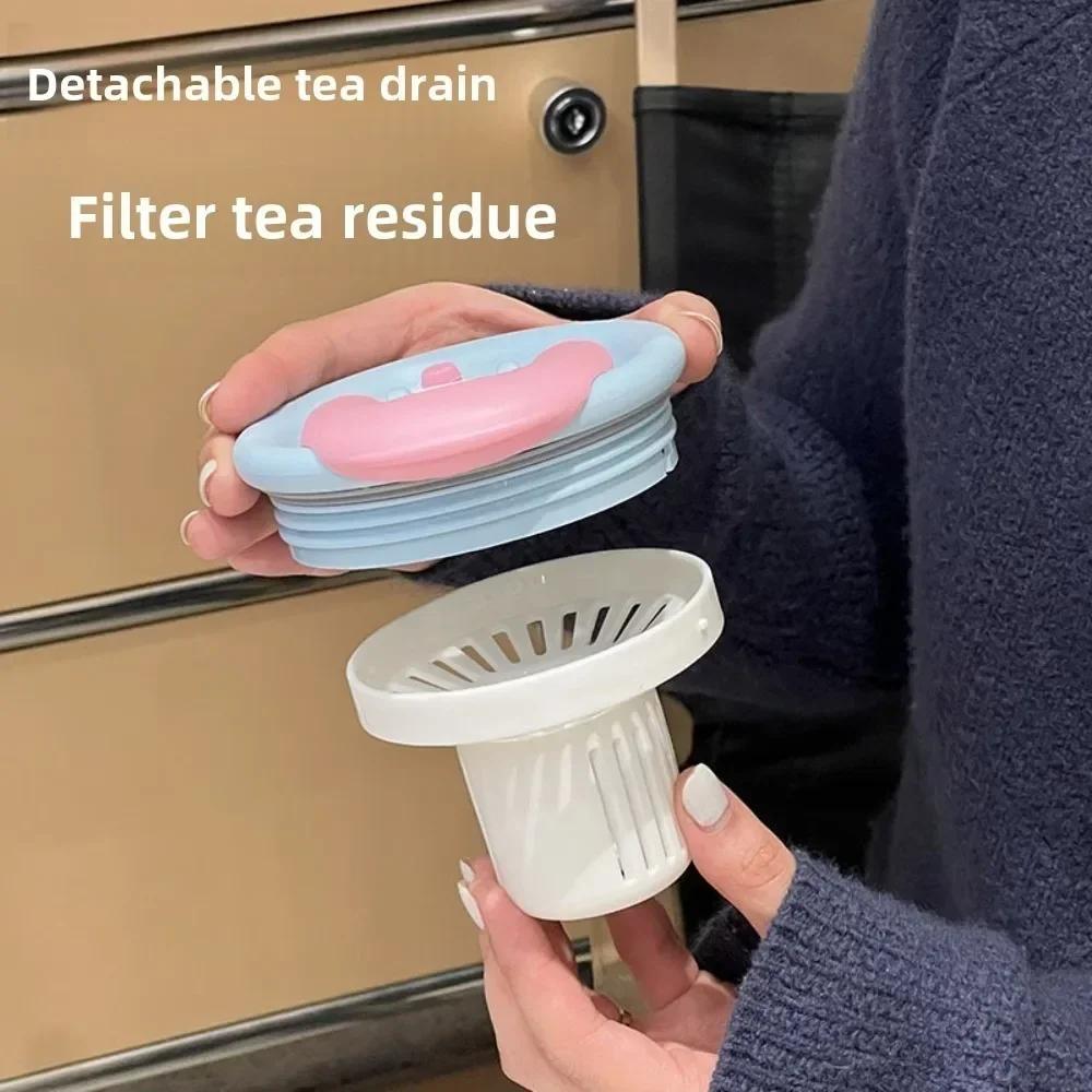 Large Capacity Tumbler with Handle Lid Straw Cute Cat Thermos Cup Stainless Steel Water Bottle Outdoor Travel Coffee Mug Gift