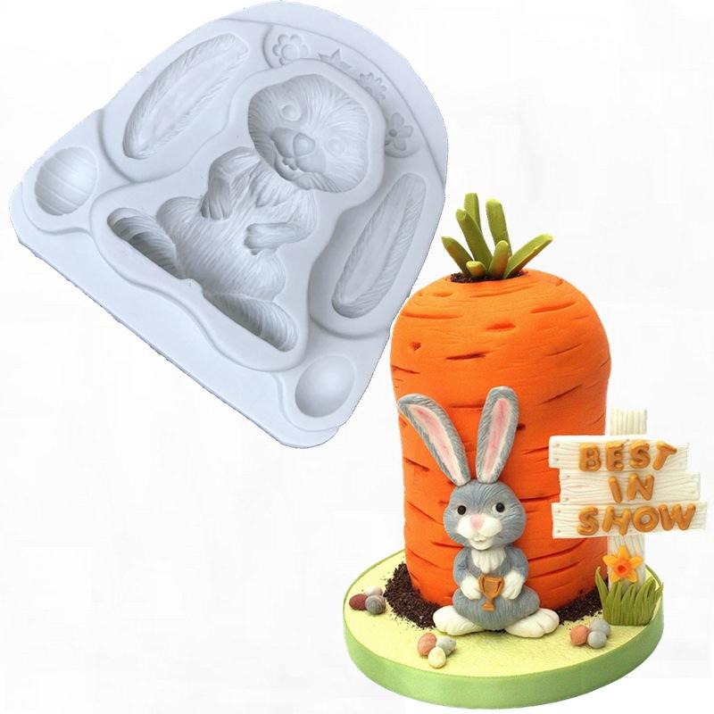 New DIY Easter Bunny Egg Silicone Mold Chocolate Mould Mousse Decoration Cake Baking Tools Fondant Dessert Maker