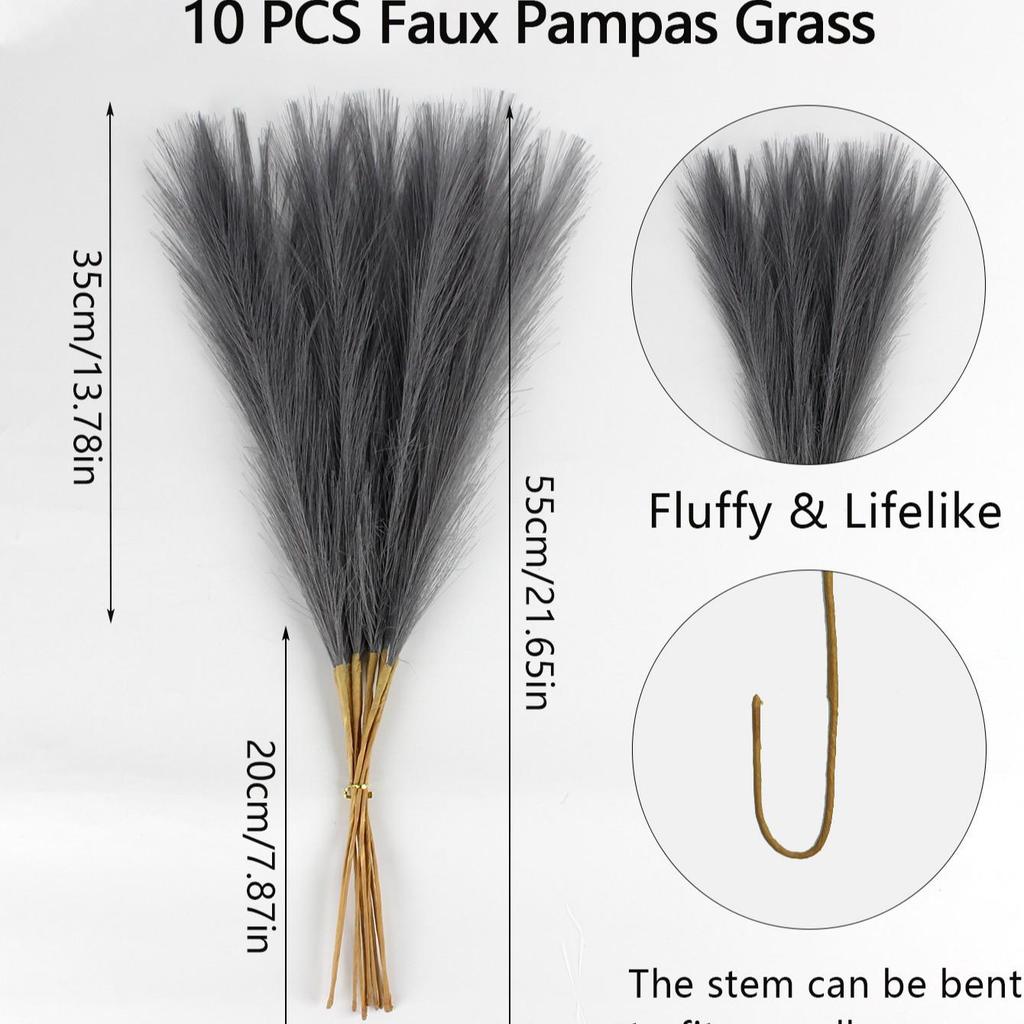 Artificial Pampas Grass & Cattails: Eternal Flower Wedding & Home Décor (55cm)