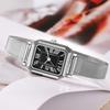 Women Rectangle Dial Watch Roman Numerals Metal Mesh Band Classic Casual Dress Watch Ladies Quartz Analog Wristwatch
