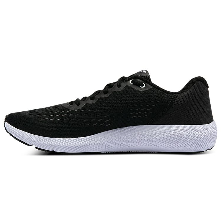 Under Armour Charged Pursuit 2 Round Toe Comfortable Fabric Low Top Running Shoes Men Sneaker Black White 3023865-001