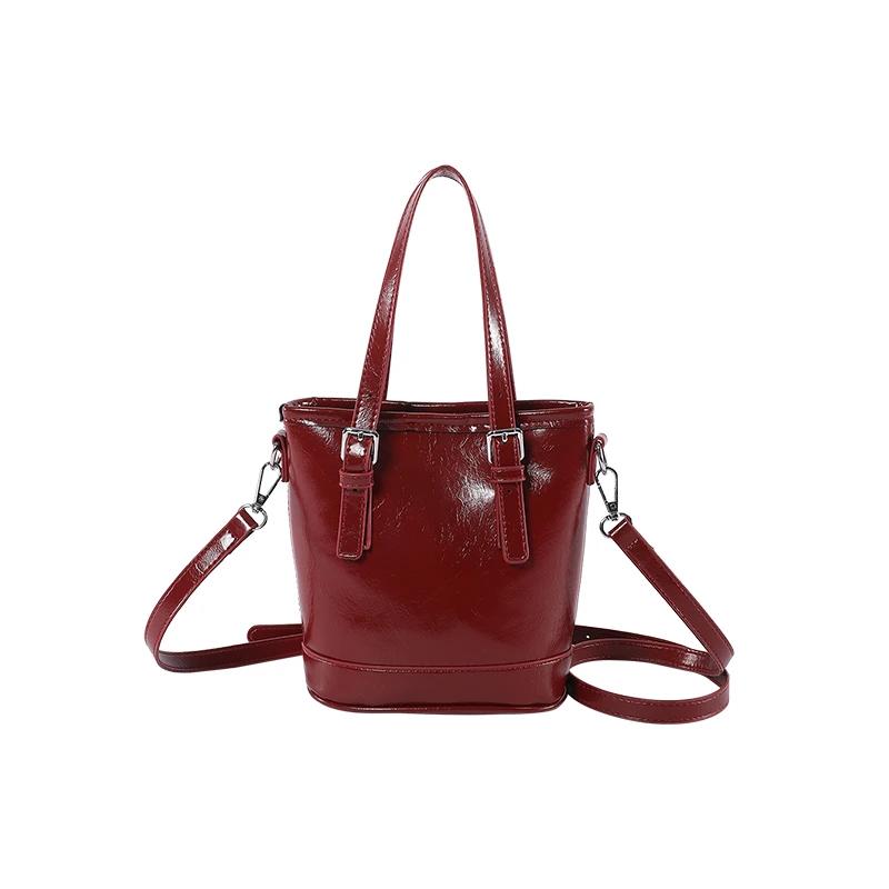Retro Pu Ladies Top-Handle Bags Zipper Simplicity Shoulder Bags for Women New High Quality Bolsas Para Mujeres