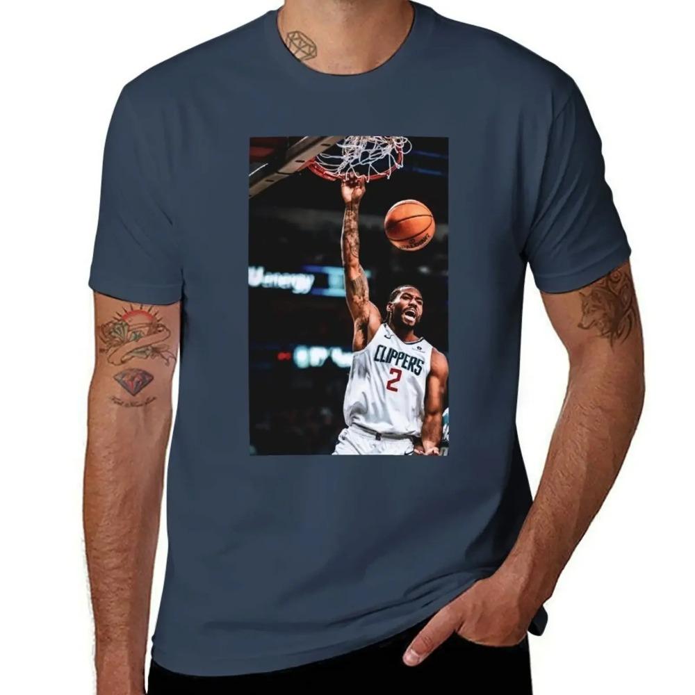 Kawhi Leonard LA Clippers Ikonischer Dunk Grafikdruck Lässiges Kurzarm NBA Basketball Streetwear T-Shirt