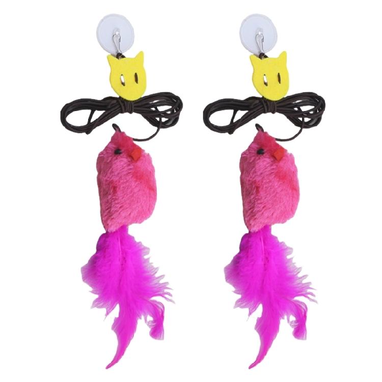 2Pcs Door Mounted Cats Play Toy Mouse Elastic Mouse Toy with Squeaker Door Hanging Plush Teaser Toy for Pet Entertainment