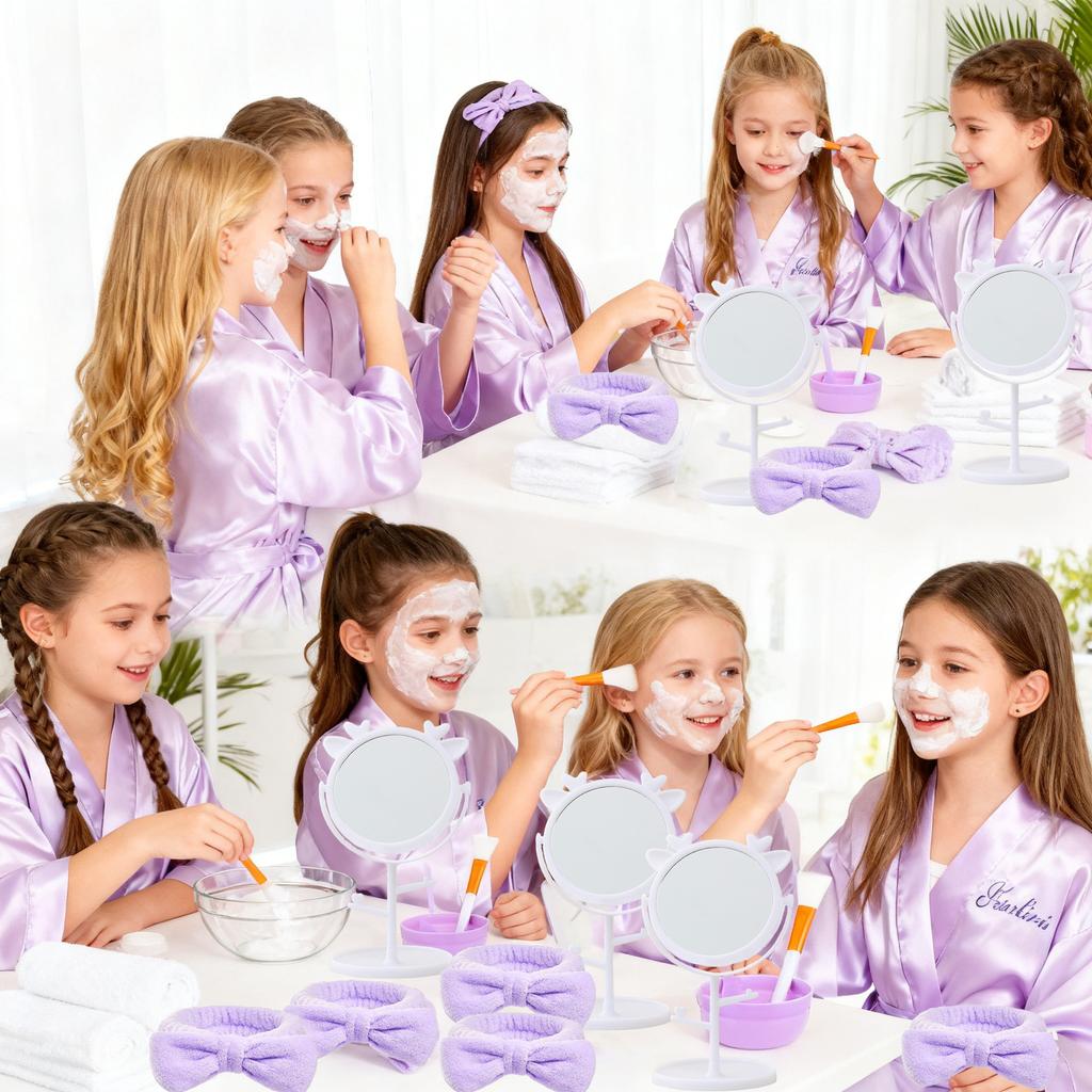6/8/10/12/14/16Sets Spa Party Supplies for Girls Birthday Party DIY Kids Birthday Party Supplies Favors Sleepover Pyjama Party