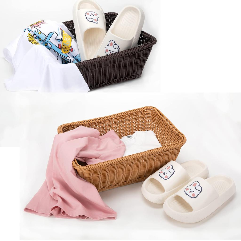 SAKE New Type Coffee Color Large Set of 2 PP Laundry Baskets for and and (Polypropylene) Sundries, Tableware, Fruits, Vegetables, Bread, More.