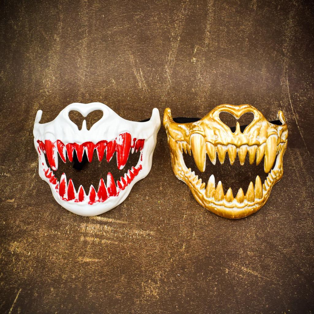 Halbgesichtsmaske aus Japan, Halloween, böser Teufel, Partymaske, Spielzeug, Dämon, Samurai-Maske, Maskerade, Party-Zubehör