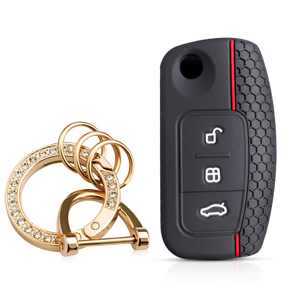 Silicone Car Key Case Cover Key Holder For Ford Focus Mk2 C Max S-Max Ecosport Fusion Fiesta Mk7 Cowgar Mondeo 2 Mustang Mach