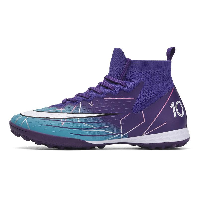 Broken Nail Series New Seamless Fly-woven High-top Football Shoes Youth Adult Sports Outdoor Student Sneakers