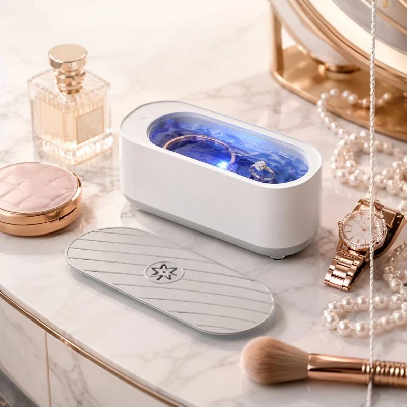 1 Set High Frequency Vibration Wash Cleaner Jewelry Glasses Cleaner Usb Rechargeable Or Battery Mode Ultrasonic Cleaning Machine