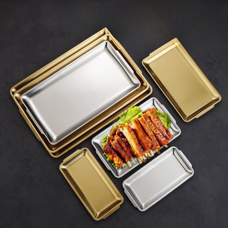 Ruhan Stainless Steel Rectangular Serving Plates
