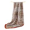Mulberry Silk 100% Hand-rolled Checkerboard Printing Square Scarf Advanced Sense