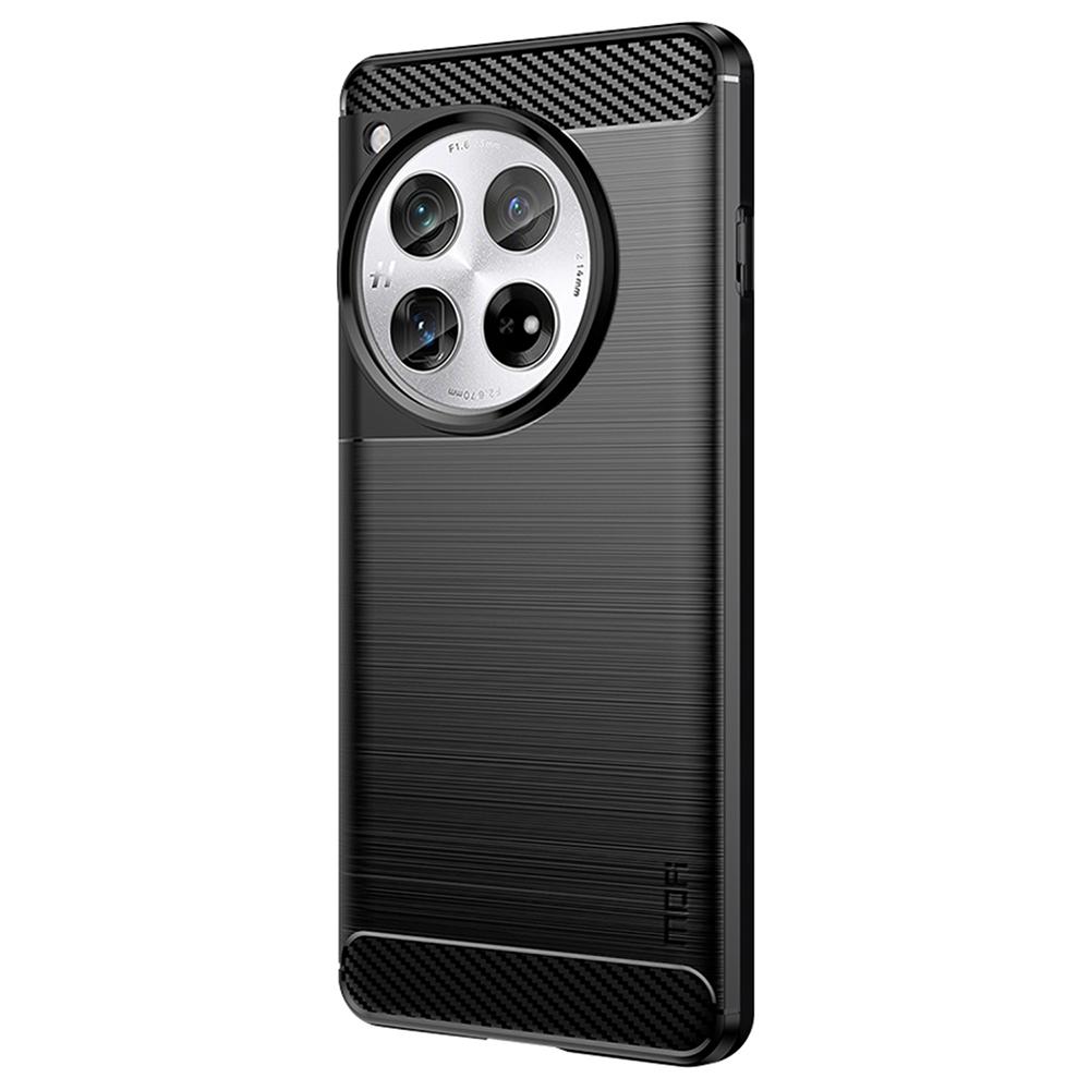 

MOFI JK TPU Series-1 For OnePlus 12 5G Case Carbon Fiber Texture TPU Phone Cover Black
