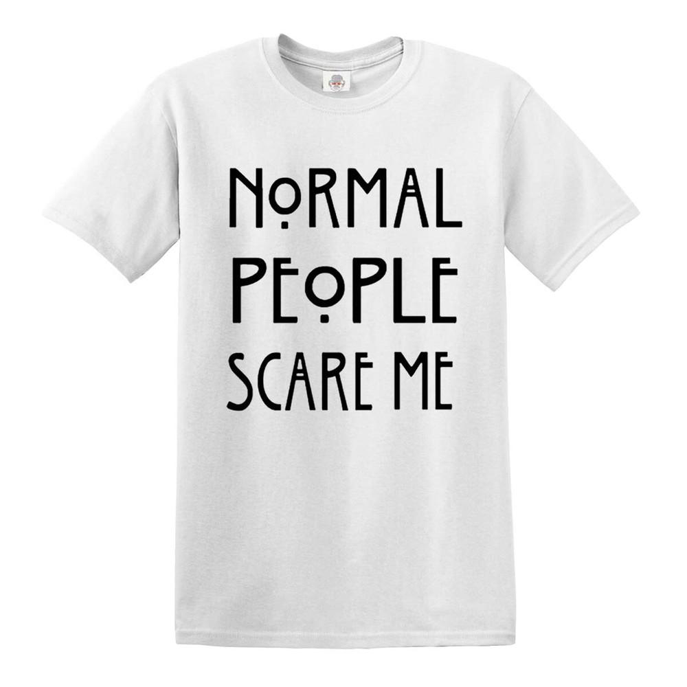 Normale Leute machen mir Angst T-Shirt lustig Goth Rock Punk Geschenk Neuheit Oberteil Tee