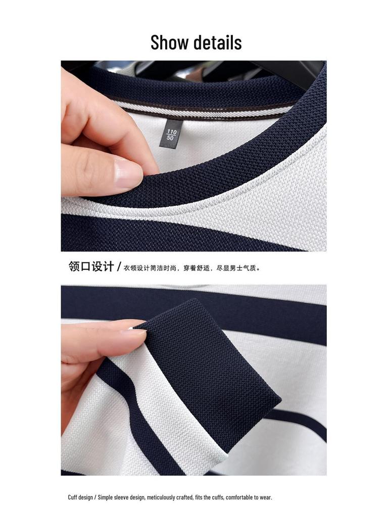 Korean Style Color Block Striped Loose Long Sleeve Top for Autumn/Spring