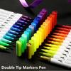 12 Colors Drawing Watercolor Art Markers Pen, Double Tip Brush Fineliner Colouring Painting Pens Set, Art Stationery Supplies