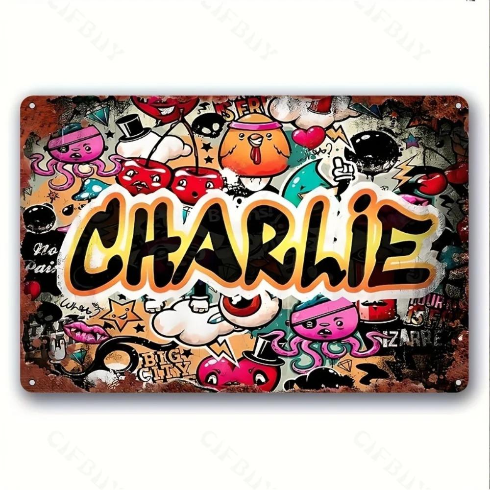 

Artistic Metal Sign with Charlie Theme, 1pc Aluminum. Waterproof Wall Hanging Decor for Home, and Various Commercial Spaces. 20x30cm белый