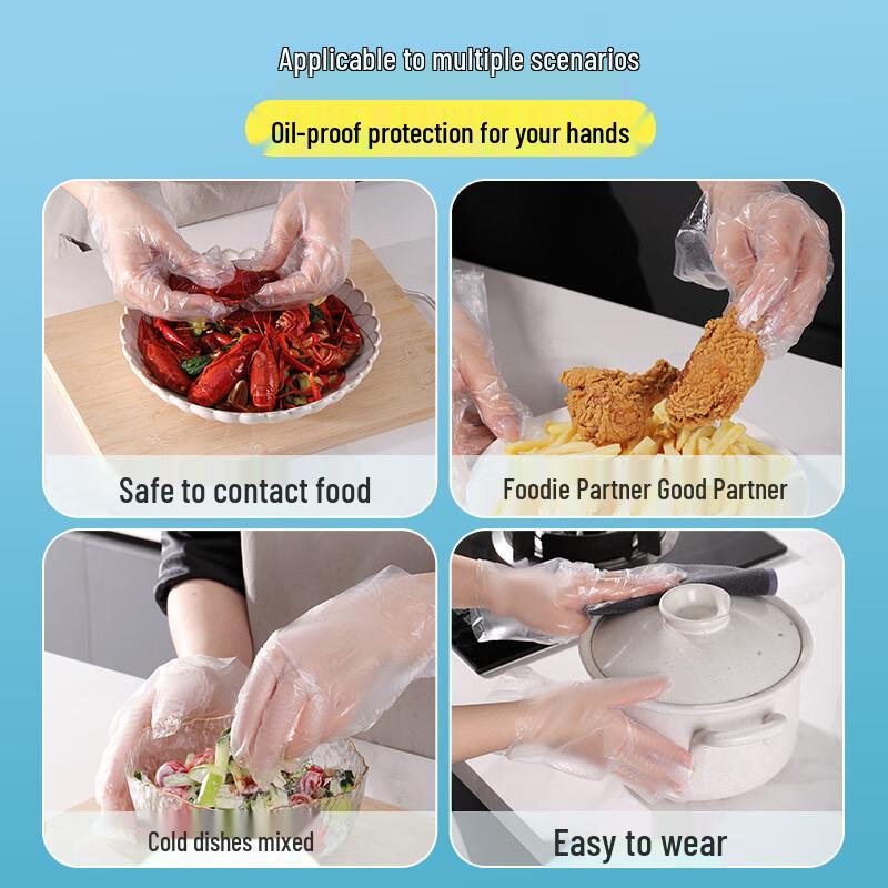 

Huanqun Thickened Clear Disposable PE Gloves