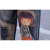 Damen Jeans Hose Elastischer Bund Lässig Übergröße Retro Patchwork Stickerei Harems Hose