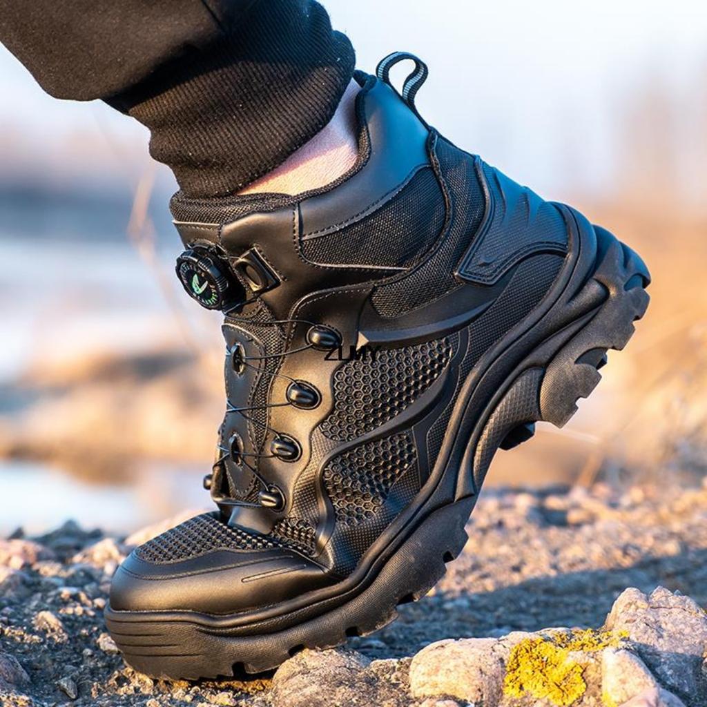 Men's Fashionable Safety Boots, Anti Smashing and Anti Piercing Safety Boots with Steel Toe Caps, Construction Work Boots