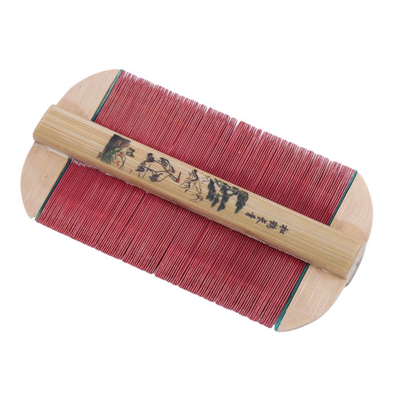 Traditional Double Sided Bamboo Lice Comb Dense Teeth Anti-Itch Head Flea Dandruff Scraping Hair Care Comb