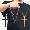 Stainless Steel Cross Pendant Necklace for Men Women Minimalist Jewelry Male Female Prayer Necklaces Chokers  Jewelry