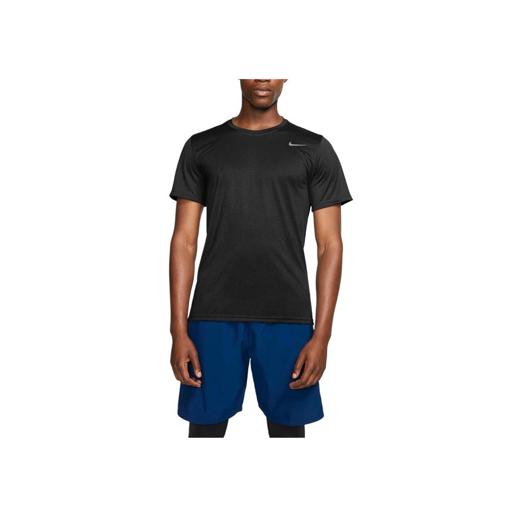 Nike Solid Color Logo Crew Neck Short Sleeve T-Shirt Men Tops Black 718834-010