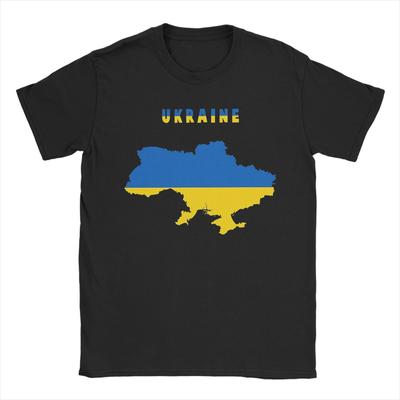 Ukrainian Flag Inside Map Of Ukraine Pure Cotton T Shirt For Men Beach  Funny TShirts ONeck Tees Oversize Dropshipping Clothes
