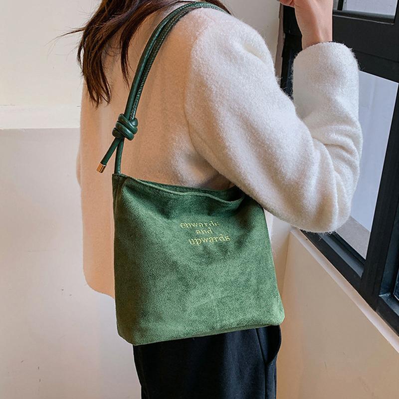 Borsa a mano in pelle scamosciata, casual, con fibbia in corda, multicolore, tracolla regolabile, tote, borsa a tracolla da lavoro, secchiello