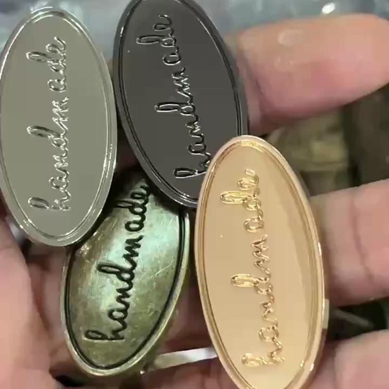 5Pcs/Set Luggage Hardware Accessories Label Decoration DIY Handmade Bag Hardware Decorative Buckle Handmade Trademark Iron Plate