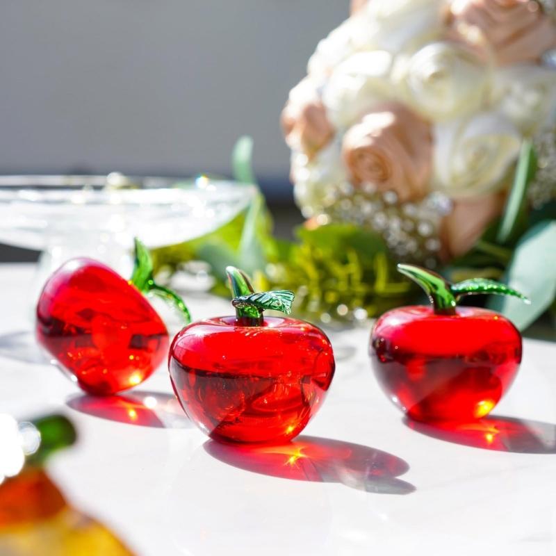 Realistisches Glasfrucht-Briefbeschwerer Miniatur-Glasfrucht-Statue Tischdekoration für Schreibtisch oder Regal