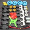 141Pcs DC Motor Kit Electric Mini Motor with Plastic Gears Motor Mounting Bracket Shaft Propeller for DIY Science Projects