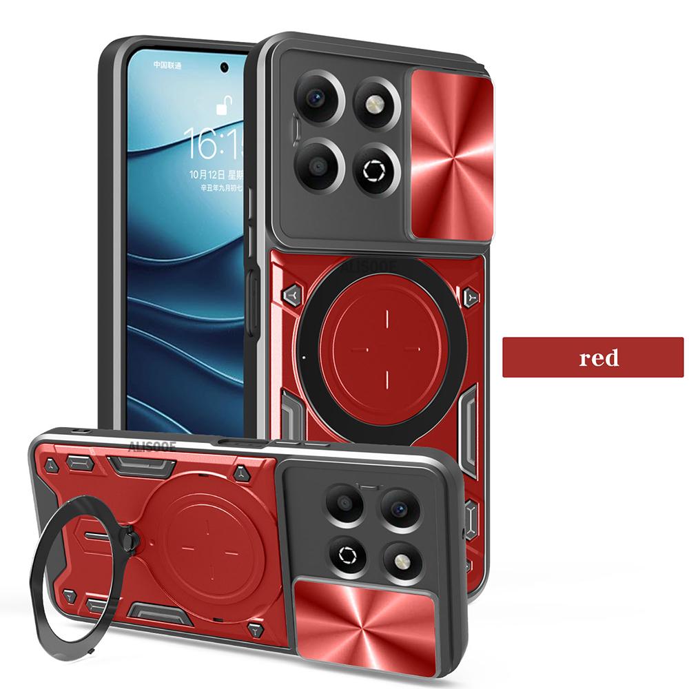 Armor Funda for Honor X6B 4G Case Slide Camera Lens Magnetic Ring Stand Shockproof Cover for Honor X6B Shockproof Capa